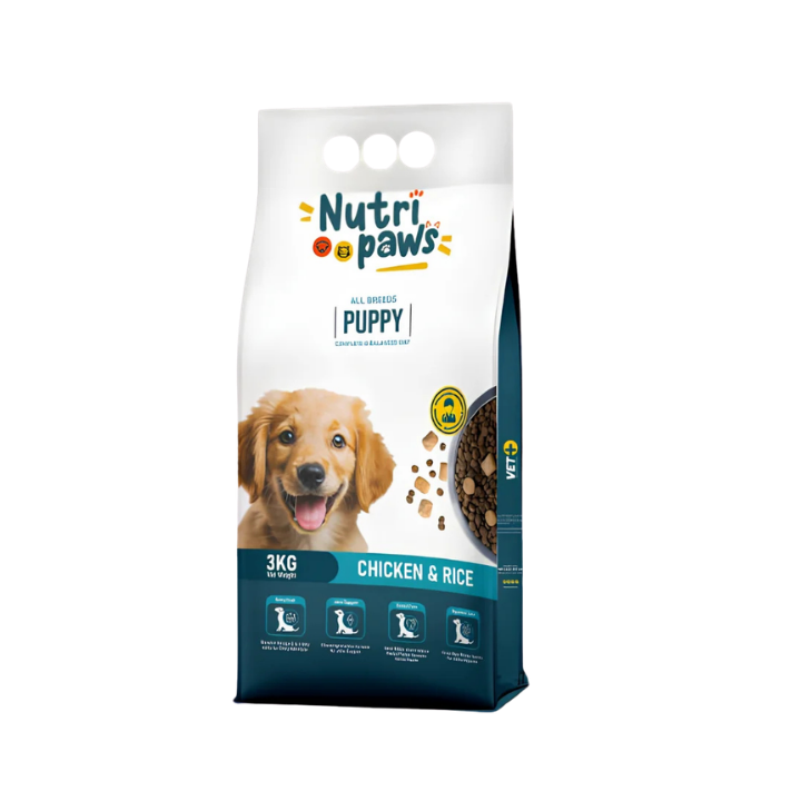 Nutri Paws Puppy Food Chicken & Rice 3kg – All Breeds